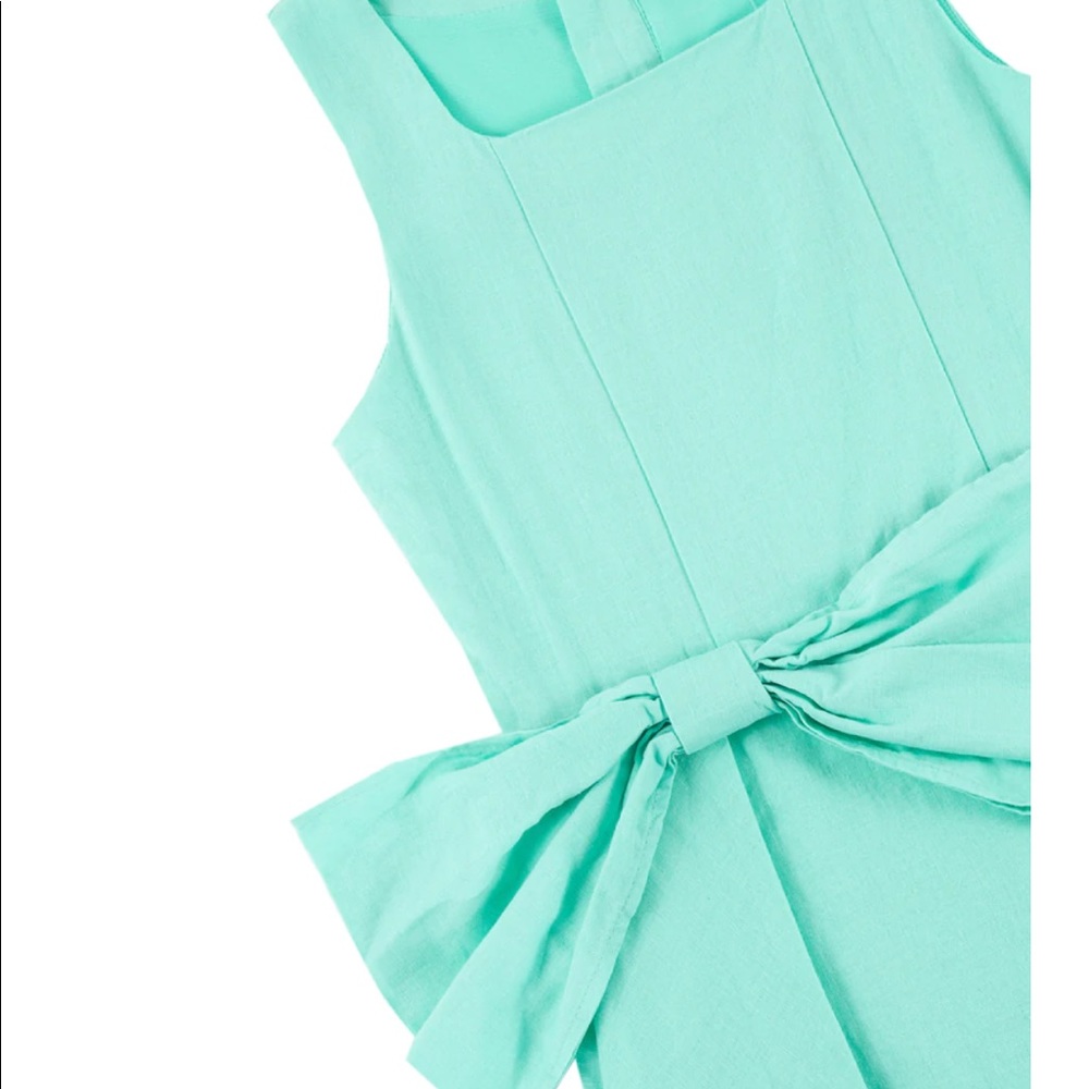 Mint Green Drape Wrap Dress - Picture 2 of 4